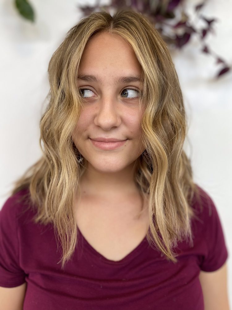 Lived-in curly color at a North Park, San Diego salon